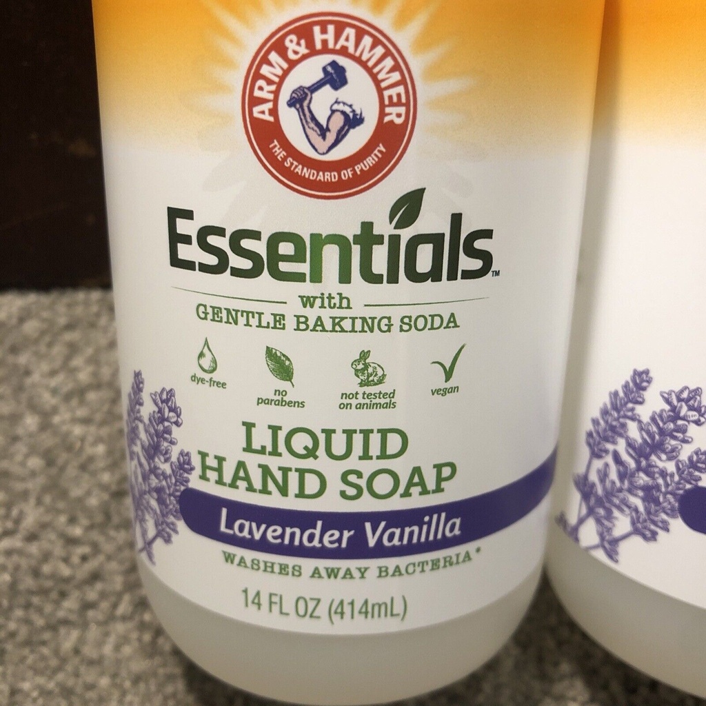 X2 Arm & Hammer Essentials Liquid Hand Soap LAVENDER VANILLA W/ Baking Soda 14oz
